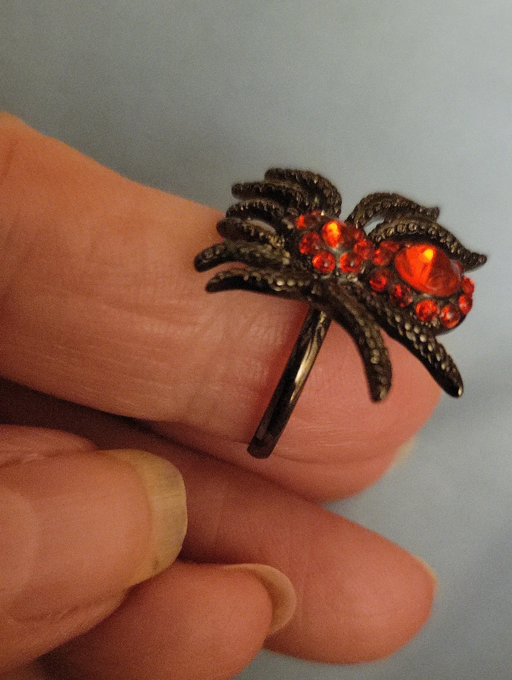 Red Crystal Spider Ring - Women's Jewelry Size 6